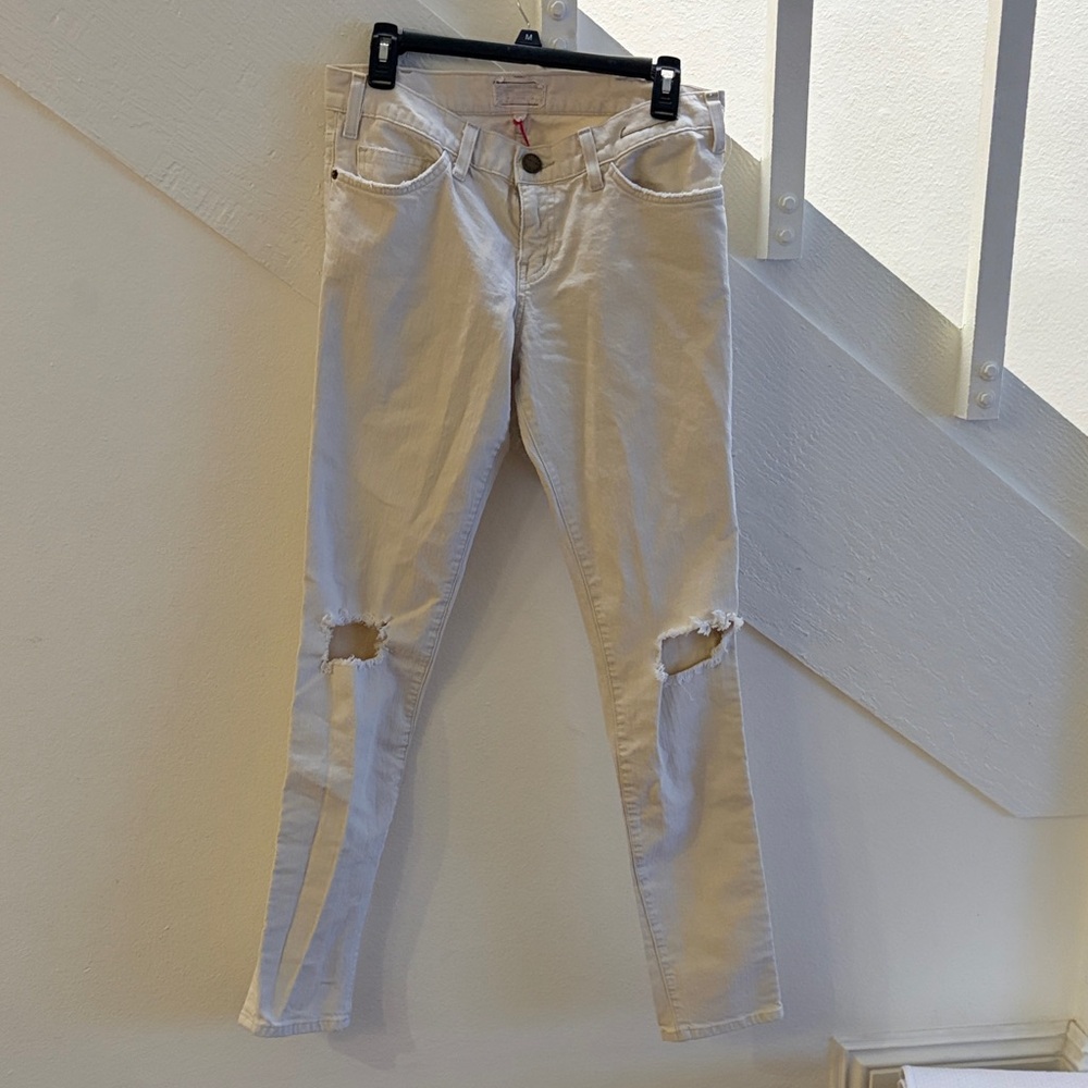 Current/Elliott Cream Skinny Jeans
